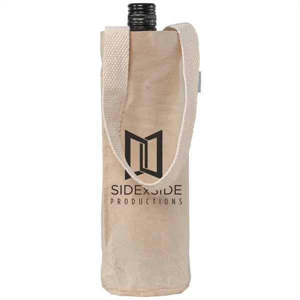 Single-Bottle Wine Tote Bag - 6 oz. Recycled Cotton Blend - Single-Bottle Wine Tote Bag - 6 oz. Recycled Cotton Blend - Image 1 of 2