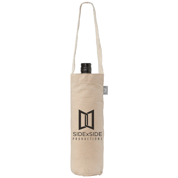 Single-Bottle Wine Tote Bag - 6 oz. Recycled Cotton Blend - Single-Bottle Wine Tote Bag - 6 oz. Recycled Cotton Blend - Image 0 of 2