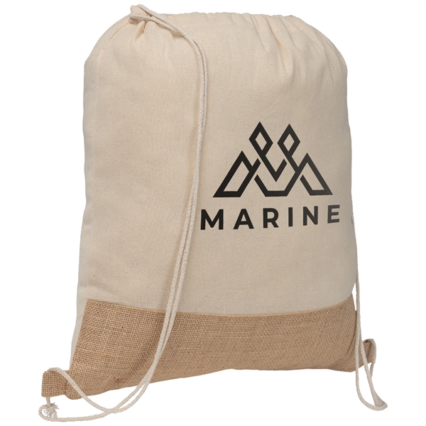 Rio™ Drawstring Bag 5 oz. Recycled Cotton Blend w/ Jute - Rio™ Drawstring Bag 5 oz. Recycled Cotton Blend w/ Jute - Image 1 of 1