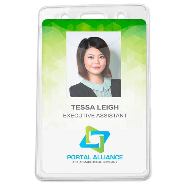 Vertical DOP-Free Clear Vinyl Badge Holders - Vertical DOP-Free Clear Vinyl Badge Holders - Image 0 of 1