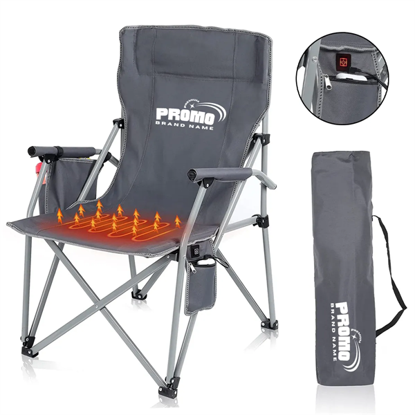 USB Heated Portable Folding Camping Lawn Chairs with Armrest - USB Heated Portable Folding Camping Lawn Chairs with Armrest - Image 0 of 5