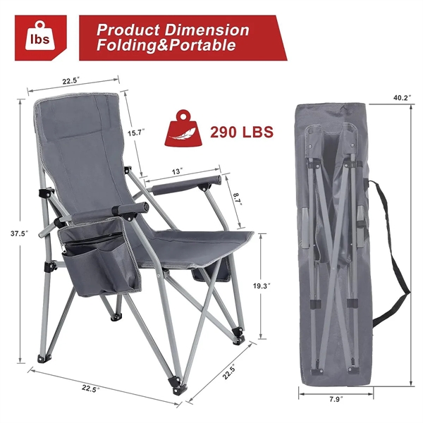 USB Heated Portable Folding Camping Lawn Chairs with Armrest - USB Heated Portable Folding Camping Lawn Chairs with Armrest - Image 1 of 5