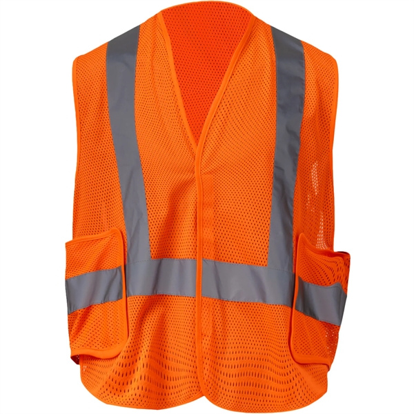 Class 2 Adjustable Breakaway Hi Vis Mesh Safety Vest - Class 2 Adjustable Breakaway Hi Vis Mesh Safety Vest - Image 3 of 6