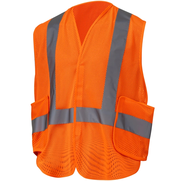 Class 2 Adjustable Breakaway Hi Vis Mesh Safety Vest - Class 2 Adjustable Breakaway Hi Vis Mesh Safety Vest - Image 4 of 6