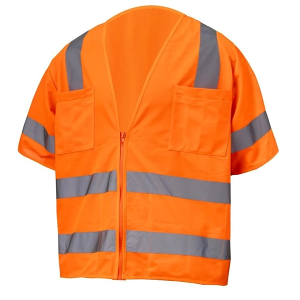 Premium Knitted Hi Vis Class 3 Safety Vest with 4 Pockets - Premium Knitted Hi Vis Class 3 Safety Vest with 4 Pockets - Image 1 of 6