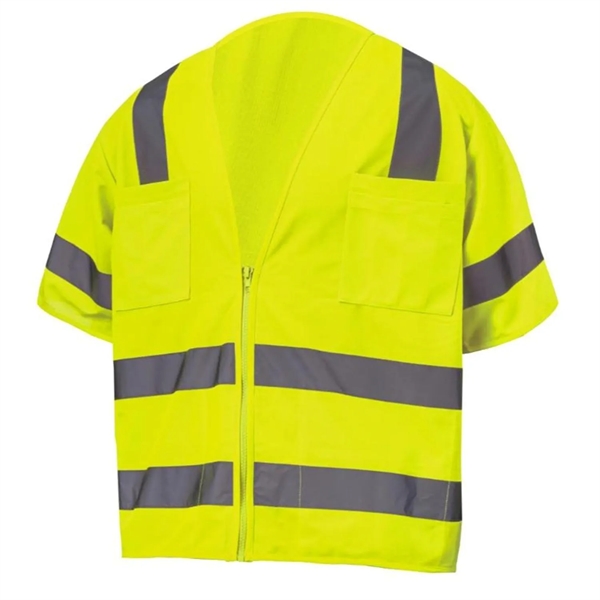 Premium Knitted Hi Vis Class 3 Safety Vest with 4 Pockets - Premium Knitted Hi Vis Class 3 Safety Vest with 4 Pockets - Image 4 of 6