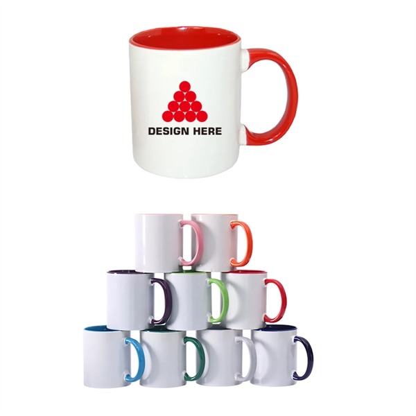 Full Color Printed 11oz Ceramic Inner Colored Mug - Full Color Printed 11oz Ceramic Inner Colored Mug - Image 0 of 1