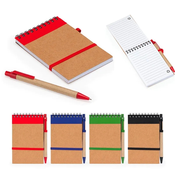 Recycled Spiral Notepad With Pen - Recycled Spiral Notepad With Pen - Image 0 of 5