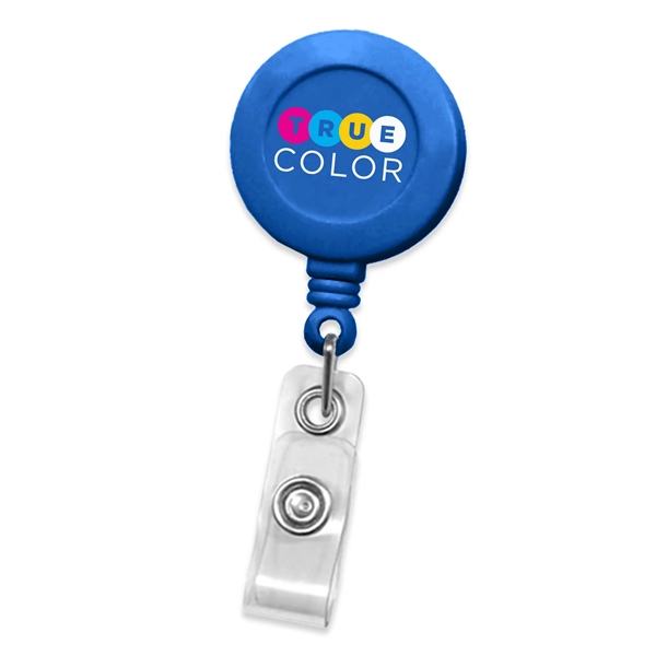 Economy Round Plastic Custom Badge Reel w Standard Belt Clip - Economy Round Plastic Custom Badge Reel w Standard Belt Clip - Image 6 of 7