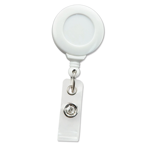 Economy Round Plastic Custom Badge Reel w Standard Belt Clip - Economy Round Plastic Custom Badge Reel w Standard Belt Clip - Image 1 of 7