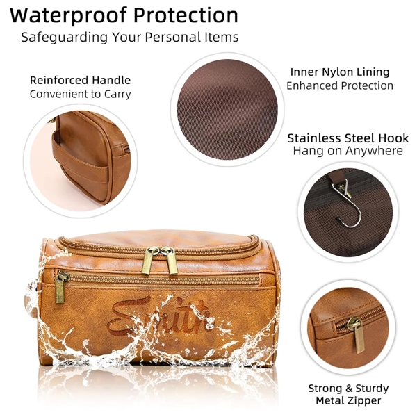 Custom Men Leather Toiletry Bag - Custom Men Leather Toiletry Bag - Image 2 of 4