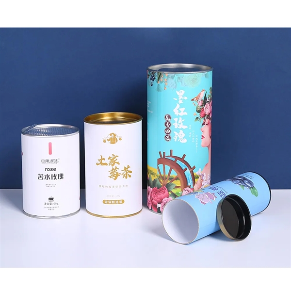Customized Food Grade Round Paper Tube With Tinplate Cover - Customized Food Grade Round Paper Tube With Tinplate Cover - Image 0 of 5
