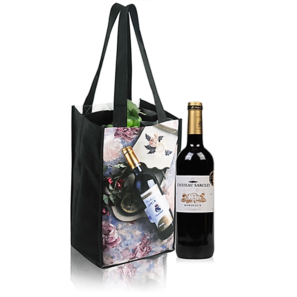 100 GSM PET 4 Bottle Wine Tote Bag - 100 GSM PET 4 Bottle Wine Tote Bag - Image 0 of 0