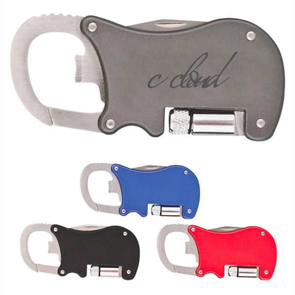 Bottle Opener Carabiner With Flashlight - Bottle Opener Carabiner With Flashlight - Image 0 of 3