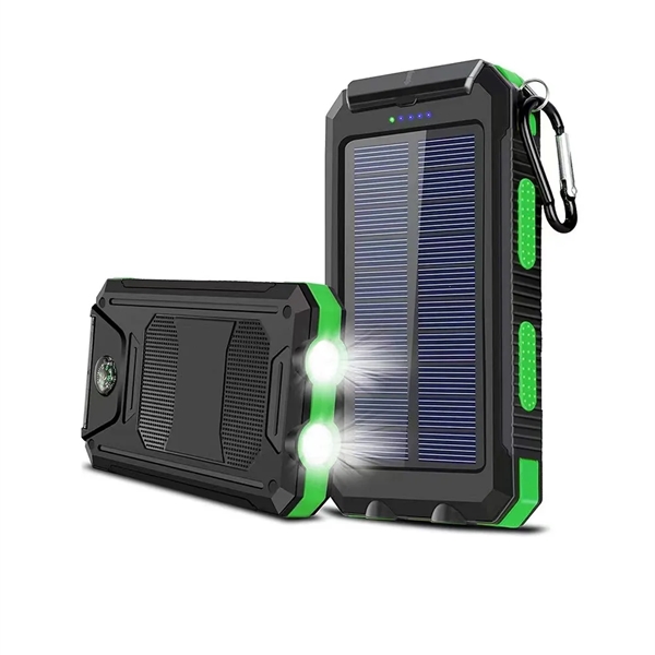 8000mah Waterproof Compass Solar Power Bank w/Flashlight - 8000mah Waterproof Compass Solar Power Bank w/Flashlight - Image 6 of 8