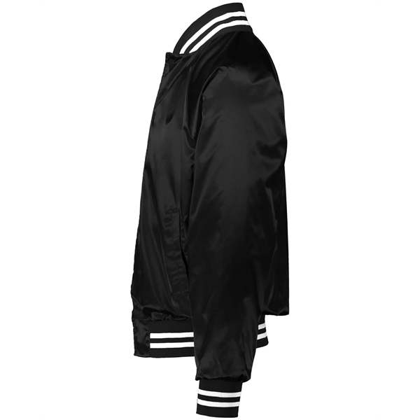 Augusta Sportswear Unisex Striped Trim Satin Baseball Jacket - Augusta Sportswear Unisex Striped Trim Satin Baseball Jacket - Image 8 of 26