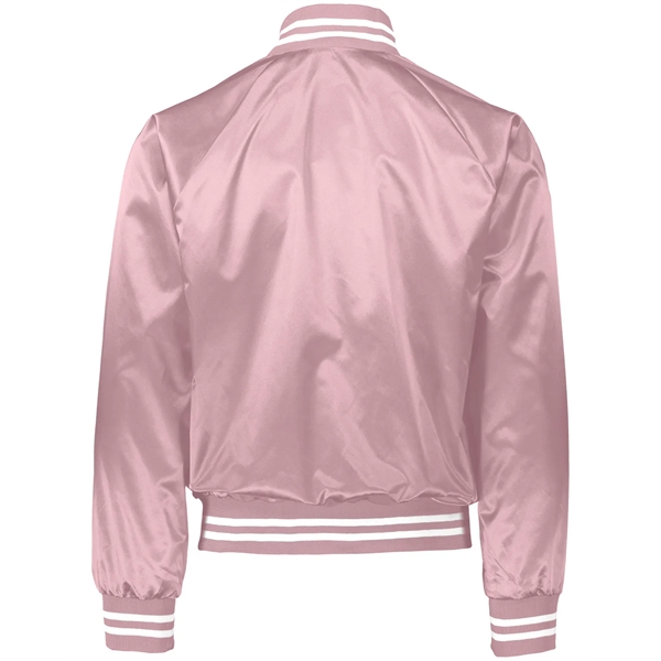 Augusta Sportswear Unisex Striped Trim Satin Baseball Jacket - Augusta Sportswear Unisex Striped Trim Satin Baseball Jacket - Image 17 of 26