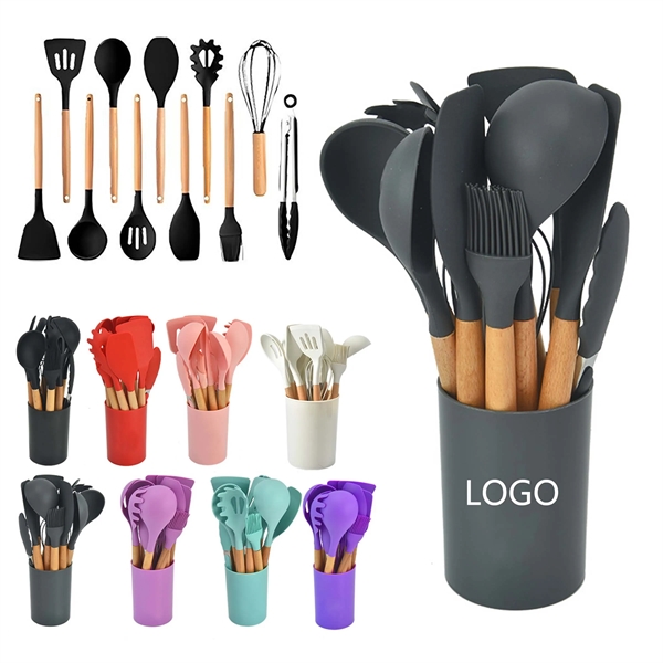 12pcs Kitchen Silicone Cooking Utensil Set - 12pcs Kitchen Silicone Cooking Utensil Set - Image 0 of 1