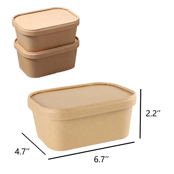 25.4 Oz Kraft Paper Bowls With Lids - 25.4 Oz Kraft Paper Bowls With Lids - Image 1 of 1