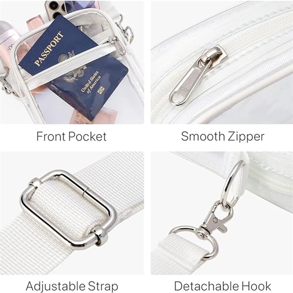 Transparent Waterproof Shoulder Crossbody Storage Coin Purse - Transparent Waterproof Shoulder Crossbody Storage Coin Purse - Image 2 of 4