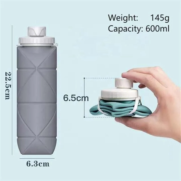 Silicone Collapsible squeeze water bottle - Silicone Collapsible squeeze water bottle - Image 2 of 2