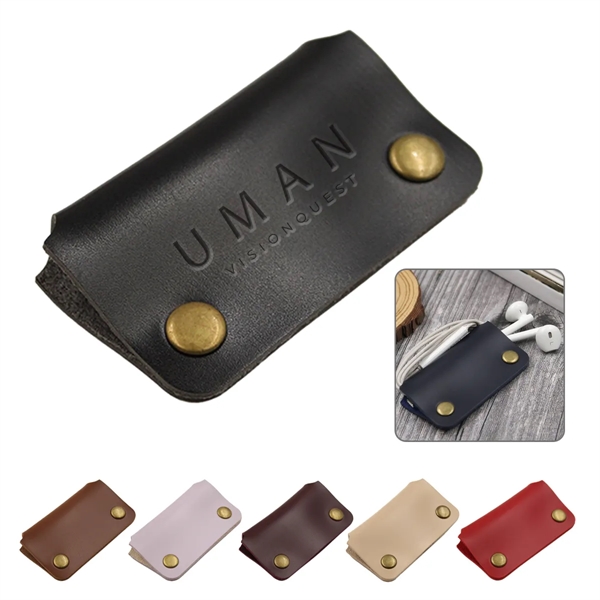 Rectangular Leather Earbud Cable Organizer Cord Wrap Winder - Rectangular Leather Earbud Cable Organizer Cord Wrap Winder - Image 0 of 8