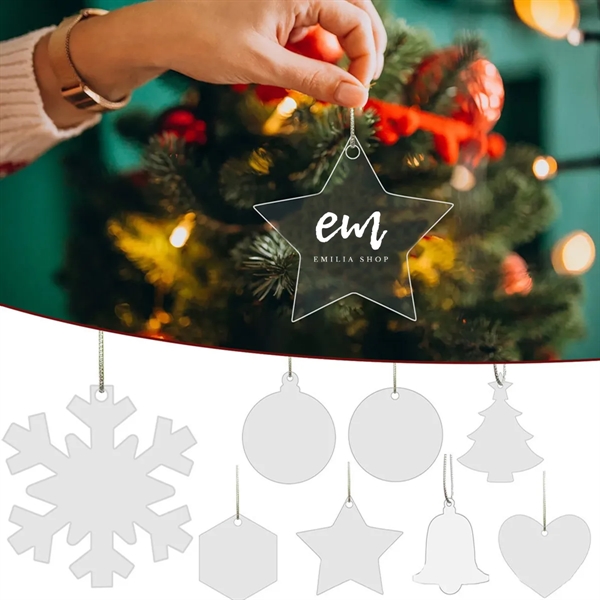 Clear Flat Acrylic Christmas Ornament for DIY Craft - Clear Flat Acrylic Christmas Ornament for DIY Craft - Image 0 of 2