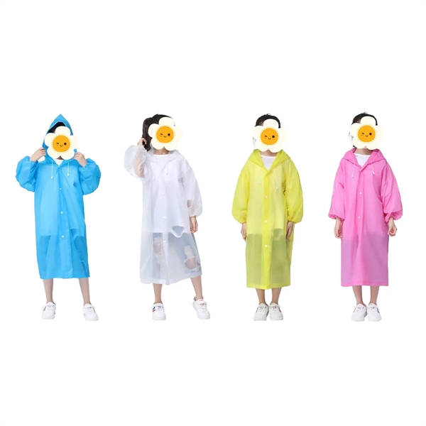 Reusable EVA Rain Ponchos For Children - Reusable EVA Rain Ponchos For Children - Image 1 of 5