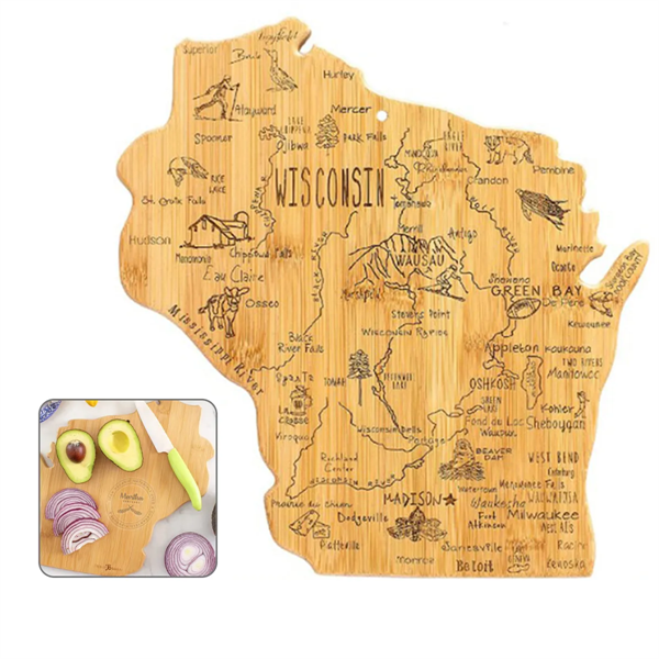 Wisconsin State Shaped Cutting & Serving Board /Wall Display - Wisconsin State Shaped Cutting & Serving Board /Wall Display - Image 0 of 2