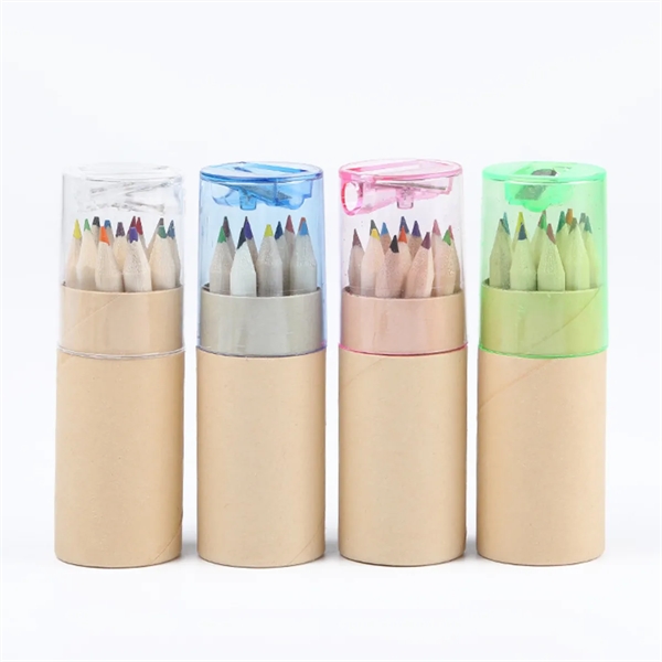 12 Piece Colored Pencil Set In Tube With Sharpener - 12 Piece Colored Pencil Set In Tube With Sharpener - Image 1 of 5