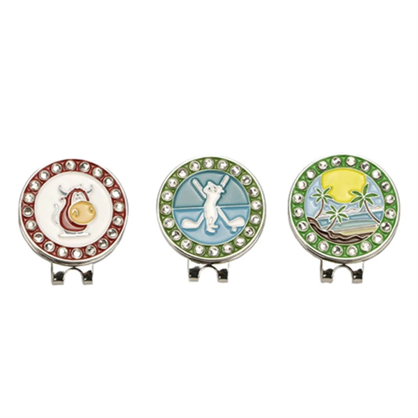 Rhinestone Hat Clip with Ball Marker - Rhinestone Hat Clip with Ball Marker - Image 1 of 5