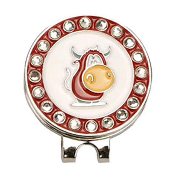 Rhinestone Hat Clip with Ball Marker - Rhinestone Hat Clip with Ball Marker - Image 2 of 5