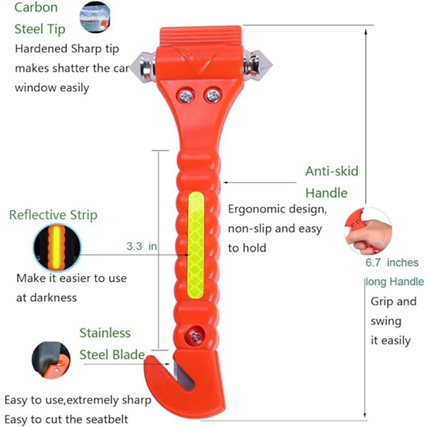 Car Safety Hammer Emergency Escape Tool Seat Belt Cutter - Car Safety Hammer Emergency Escape Tool Seat Belt Cutter - Image 1 of 4