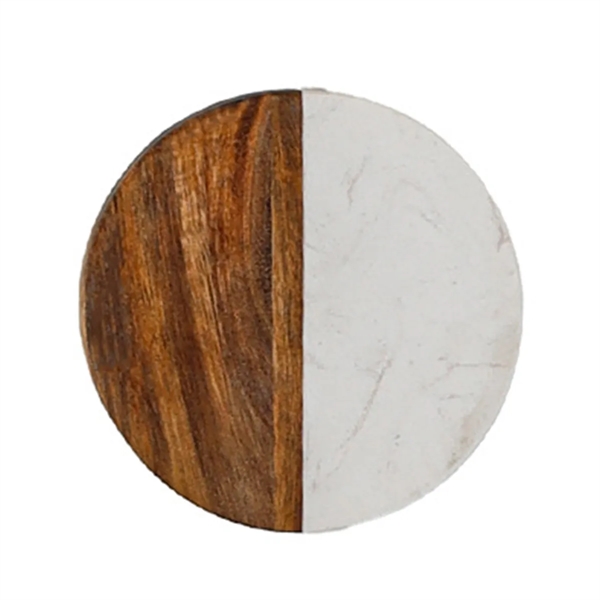 Renewable Bamboo/Marble Circular Coaster - Renewable Bamboo/Marble Circular Coaster - Image 1 of 3