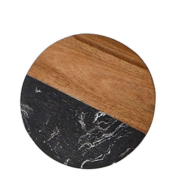 Renewable Bamboo/Marble Circular Coaster - Renewable Bamboo/Marble Circular Coaster - Image 2 of 3