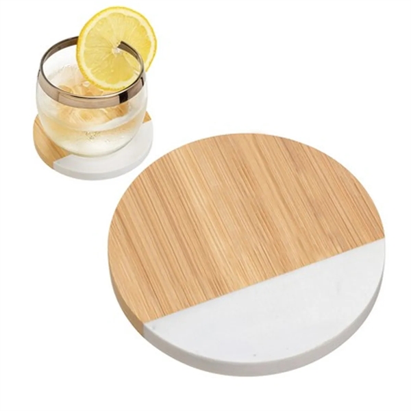 Renewable Bamboo/Marble Circular Coaster - Renewable Bamboo/Marble Circular Coaster - Image 3 of 3