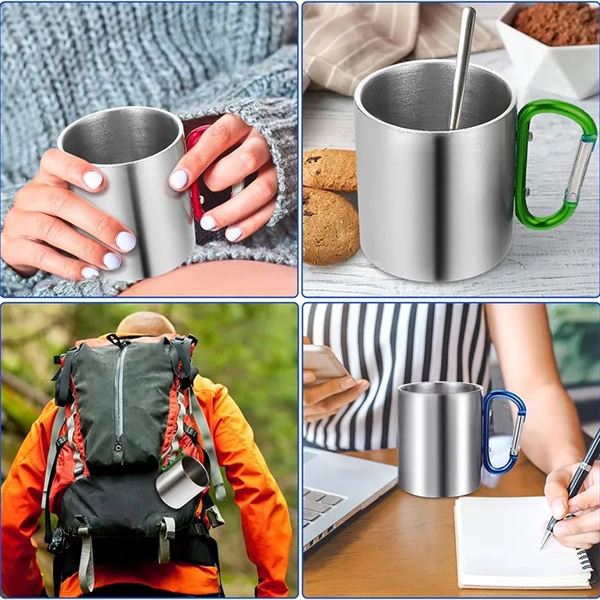 Carabiner Handle Stainless Steel Mug - Carabiner Handle Stainless Steel Mug - Image 1 of 6