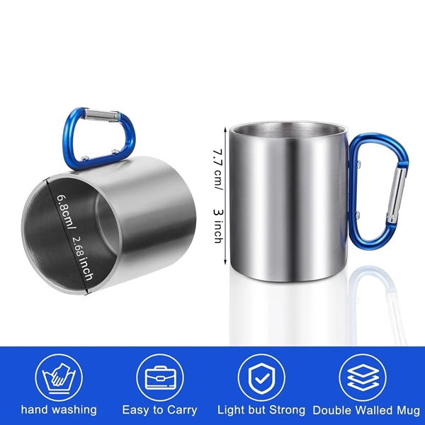 Carabiner Handle Stainless Steel Mug - Carabiner Handle Stainless Steel Mug - Image 2 of 6