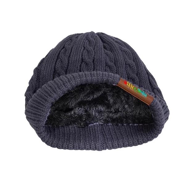 Cable Knit Beanie With Fluffy Soft Lining - Cable Knit Beanie With Fluffy Soft Lining - Image 9 of 22