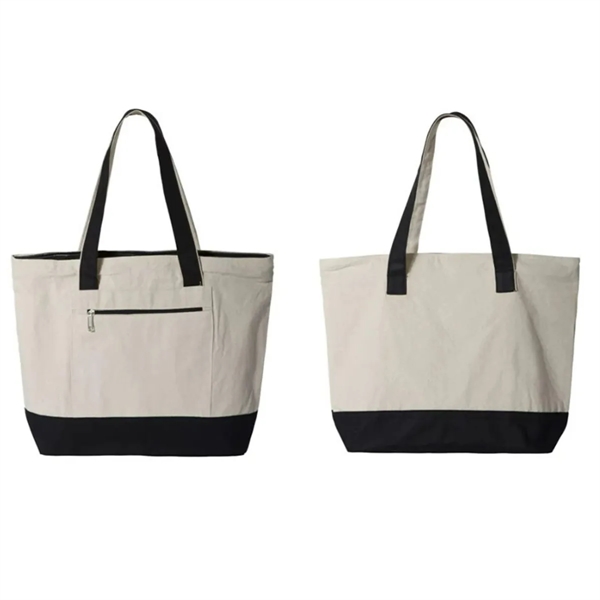 Zippered Heavy Cotton Canvas Boat Tote Bag - Zippered Heavy Cotton Canvas Boat Tote Bag - Image 1 of 4