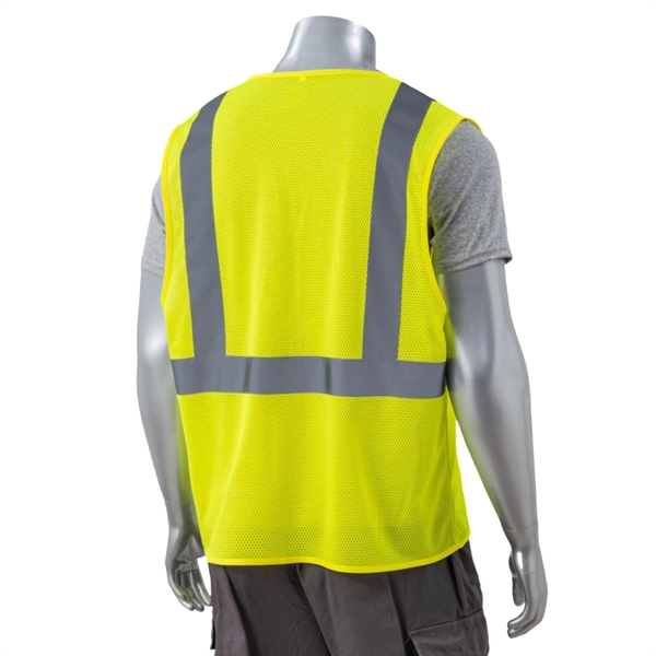 High Viz Class 2 Reflective Tape Safety Zipper Vest - High Viz Class 2 Reflective Tape Safety Zipper Vest - Image 2 of 3