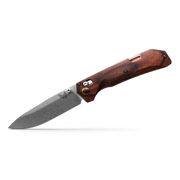 Grizzly Creek Stabilized Wood Knife with Orange Accents - Grizzly Creek Stabilized Wood Knife with Orange Accents - Image 0 of 7