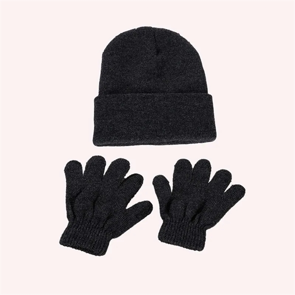 Kids Warm Cuff Beanie and Gloves Set - Kids Warm Cuff Beanie and Gloves Set - Image 1 of 10