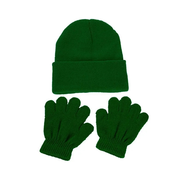 Kids Warm Cuff Beanie and Gloves Set - Kids Warm Cuff Beanie and Gloves Set - Image 3 of 10