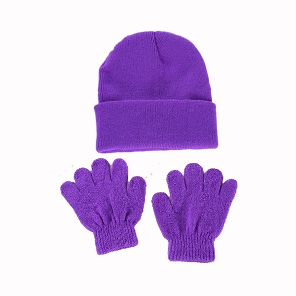 Kids Warm Cuff Beanie and Gloves Set - Kids Warm Cuff Beanie and Gloves Set - Image 4 of 10