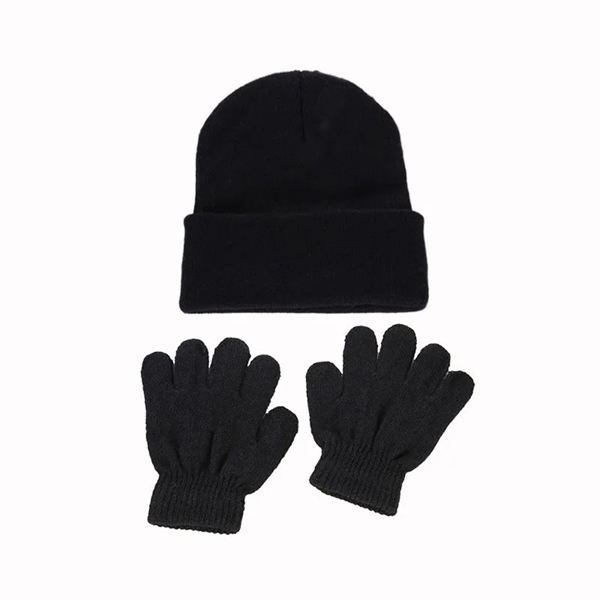 Kids Warm Cuff Beanie and Gloves Set - Kids Warm Cuff Beanie and Gloves Set - Image 5 of 10
