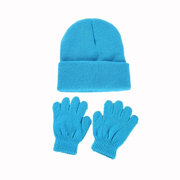 Kids Warm Cuff Beanie and Gloves Set - Kids Warm Cuff Beanie and Gloves Set - Image 10 of 10