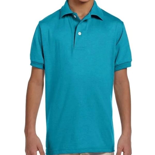 Jerzees Youth 5.6 Oz., 50/50 Jersey Polo With SpotShield&... - Jerzees Youth 5.6 Oz., 50/50 Jersey Polo With SpotShield&... - Image 3 of 11