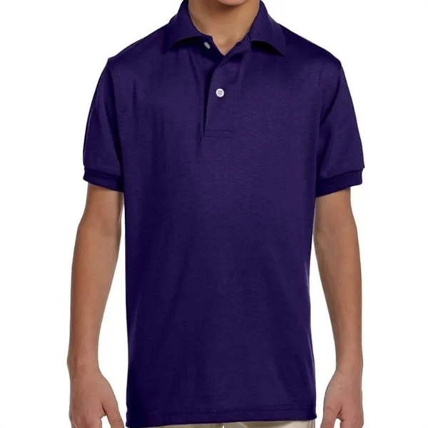 Jerzees Youth 5.6 Oz., 50/50 Jersey Polo With SpotShield&... - Jerzees Youth 5.6 Oz., 50/50 Jersey Polo With SpotShield&... - Image 4 of 11