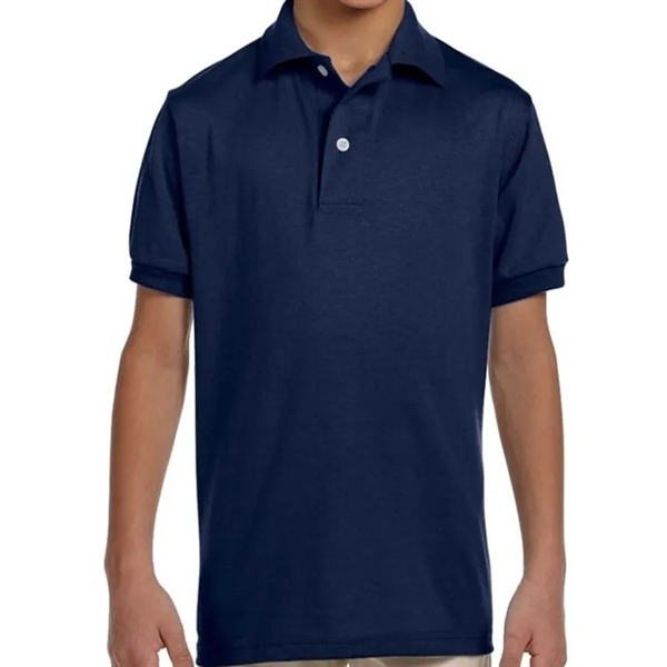 Jerzees Youth 5.6 Oz., 50/50 Jersey Polo With SpotShield&... - Jerzees Youth 5.6 Oz., 50/50 Jersey Polo With SpotShield&... - Image 7 of 11